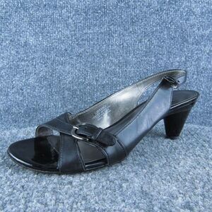 Circa Joan&David Brandi Women Slingback Sandal Shoes Sz 6.5 Medium Black Leather